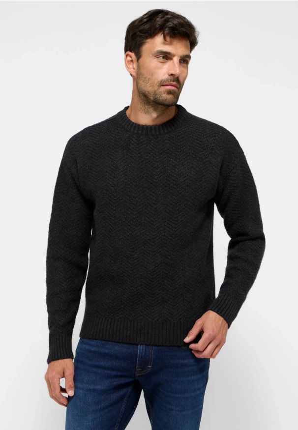Męski Sweter Mustang Style Elwood Anthra Melange 1015822 4151
