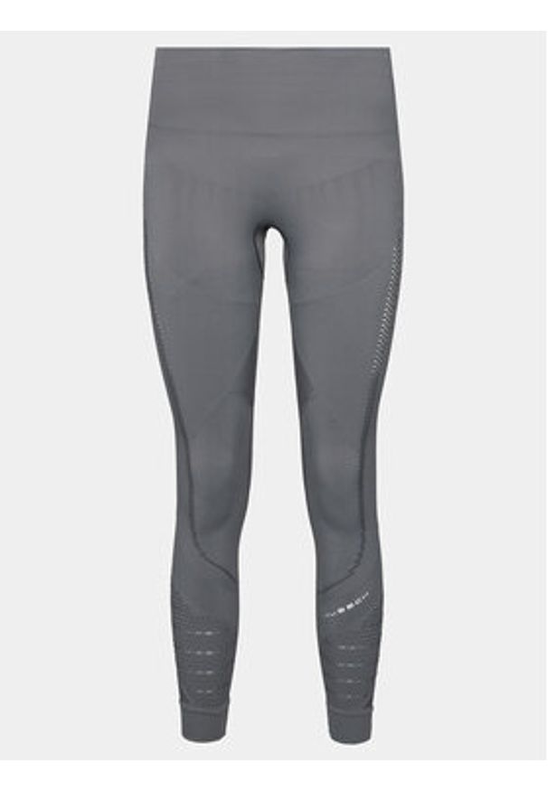 Brubeck Legginsy LE1291W Szary Slim Fit. Kolor: szary. Materiał: syntetyk