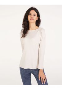 Unisono - GŁADKI SWETER 8617-1 BIANCO. Materiał: nylon, poliester, wiskoza. Wzór: gładki