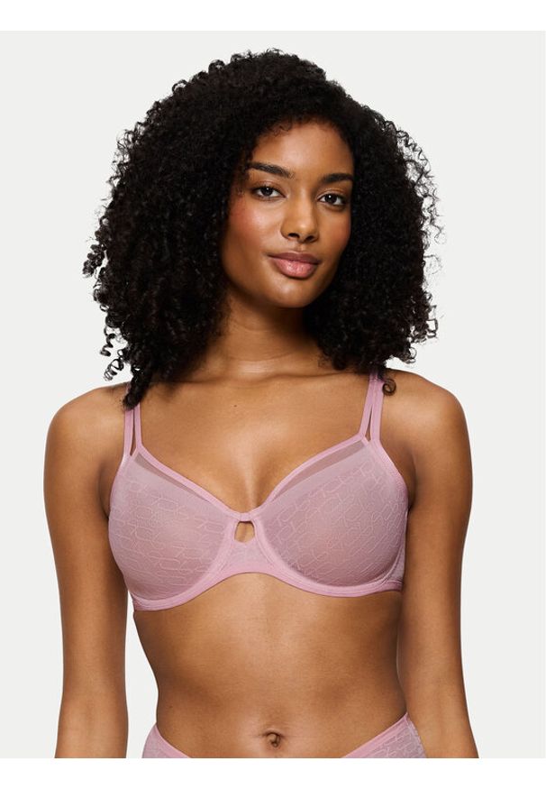 Triumph Biustonosz z fiszbiną Signature Sheer 10215906 Różowy. Kolor: różowy. Materiał: syntetyk