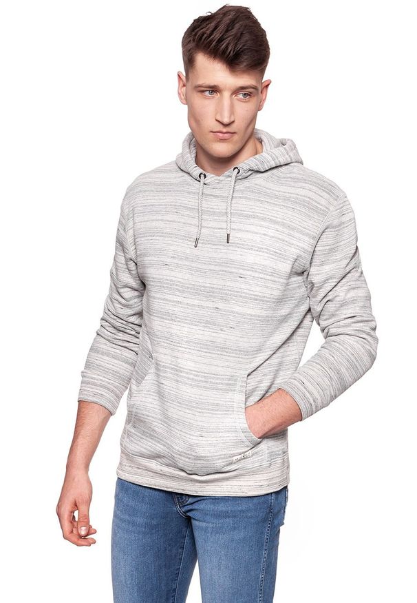 Lee - BLUZA MĘSKA LEE HOODIE GREY MELE L81XHH37. Wzór: paski