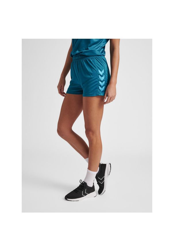 Spodenki sportowe damskie Hummel Core XK Poly Shorts Woman. Kolor: niebieski, wielokolorowy, turkusowy. Materiał: poliester