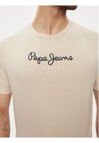 Pepe Jeans T-Shirt Eggo N PM508208 Beżowy Regular Fit. Kolor: beżowy. Materiał: bawełna