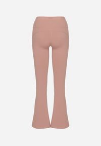 Born2be - Różowe Legginsy o Kroju Dzwonów z Wysokim Stanem Koritea. Okazja: na co dzień. Stan: podwyższony. Kolor: różowy. Styl: klasyczny, casual #4