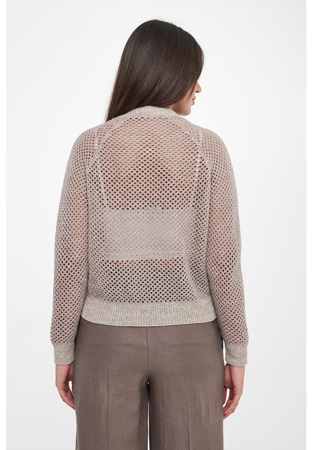 Sweter damski ażurowy z cekinami PESERICO. Wzór: ażurowy