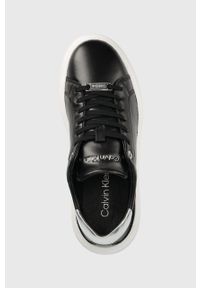 Calvin Klein sneakersy skórzane Gend Neut Lace Up kolor czarny. Nosek buta: okrągły. Zapięcie: sznurówki. Kolor: czarny. Materiał: guma #4