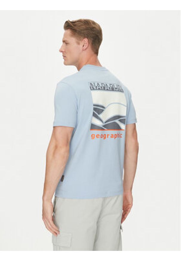 Napapijri T-Shirt S-Sovana NP0A4IE4 Błękitny Regular Fit. Kolor: niebieski. Materiał: bawełna
