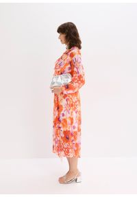 bonprix - Sukienka szyfonowa z falbanami. Kolor: pomarańczowy. Materiał: szyfon. Styl: elegancki #3