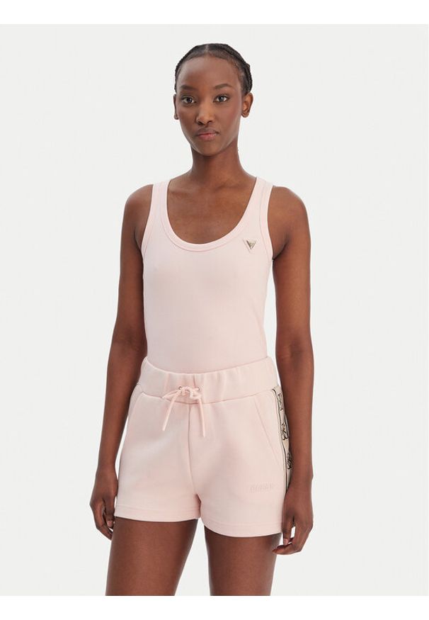 Guess Top V4YP06 K8RT2 Różowy Regular Fit. Kolor: różowy. Materiał: wiskoza