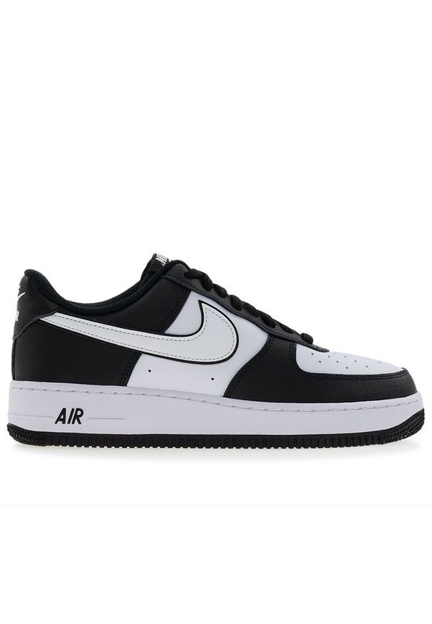 Buty męskie Nike Air Force 1 '07 DV0788-001 - czarno-białe. Zapięcie: sznurówki. Kolor: czarny, biały, wielokolorowy. Materiał: skóra. Szerokość cholewki: normalna. Sezon: lato. Model: Nike Air Force