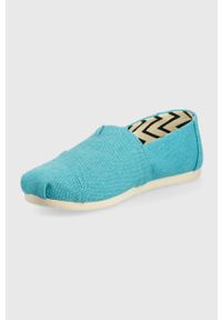Toms espadryle Alpargata kolor turkusowy. Nosek buta: okrągły. Kolor: turkusowy. Materiał: materiał. Obcas: na obcasie. Wysokość obcasa: niski #3