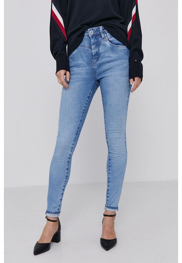 Pepe Jeans - Jeansy Dion Retro. Stan: podwyższony. Kolor: niebieski. Styl: retro