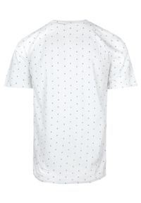 Męski T-Shirt - Pako Jeans - Drobny Wzór, Biała. Okazja: na co dzień. Kolor: biały. Materiał: bawełna. Wzór: nadruk. Styl: casual