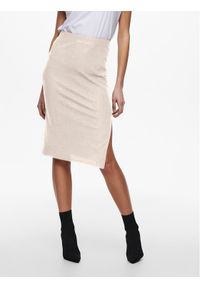 only - ONLY Spódnica ołówkowa Emma 15233600 Beżowy Slim Fit. Kolor: beżowy. Materiał: syntetyk