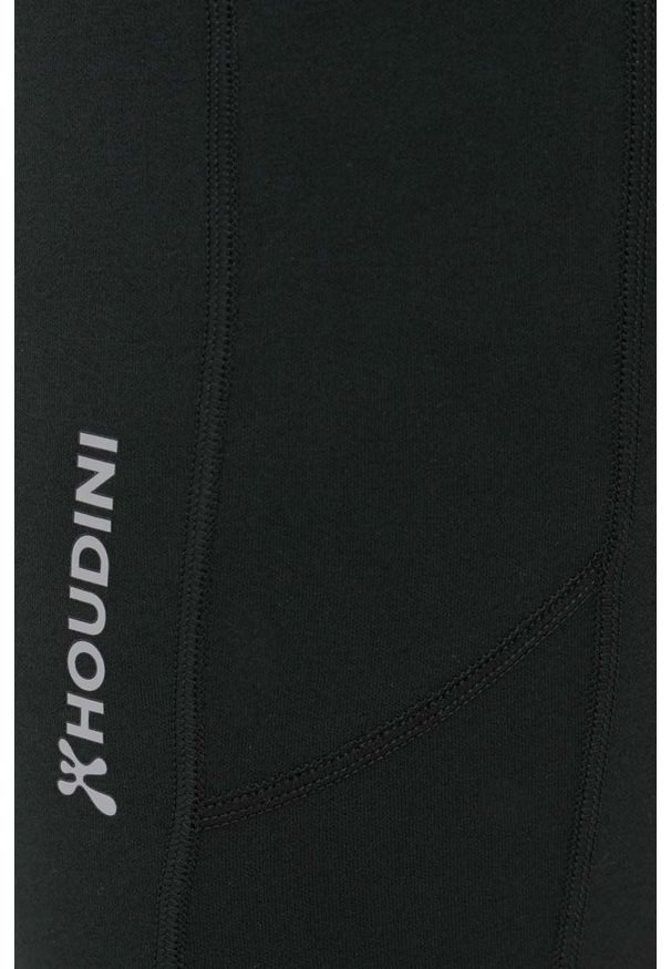 Houdini szorty sportowe Adventure damskie kolor czarny gładkie high waist. Stan: podwyższony. Kolor: czarny. Materiał: skóra, dzianina, materiał. Wzór: gładki. Styl: sportowy