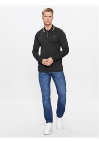 Jack & Jones Polo 12174038 Czarny Regular Fit. Typ kołnierza: polo. Kolor: czarny. Materiał: syntetyk, bawełna #4