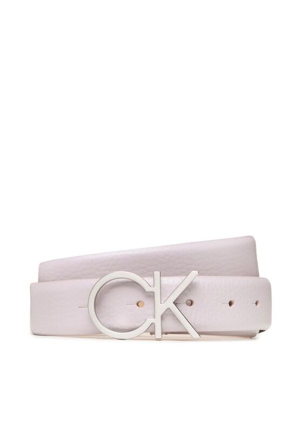 Calvin Klein Pasek Damski Re-Lock Ck logo Belt 30mm Pbl K60K610413 Fioletowy. Kolor: fioletowy. Materiał: skóra