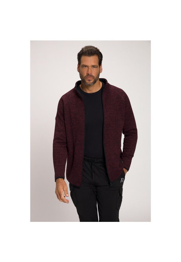 JAY-PI - Męska Bluza rozpinana z dzianiny i polaru. Kolekcja: plus size. Kolor: fioletowy. Materiał: poliester, materiał. Sport: turystyka piesza