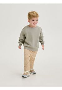 Reserved - Legginsy z efektem sprania - beżowy. Kolor: beżowy. Materiał: bawełna, dzianina #1