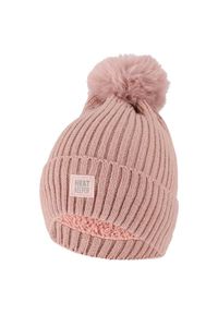 HEAT KEEPER - Czapka termiczna + pompon, damska Onesize - 4 sztuki. Kolor: różowy. Materiał: poliester, elastan. Sezon: zima. Styl: sportowy #1