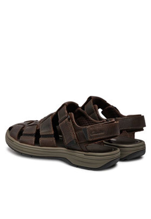 Clarks Sandały Saltway Cove 26176900 Brązowy. Kolor: brązowy. Materiał: skóra