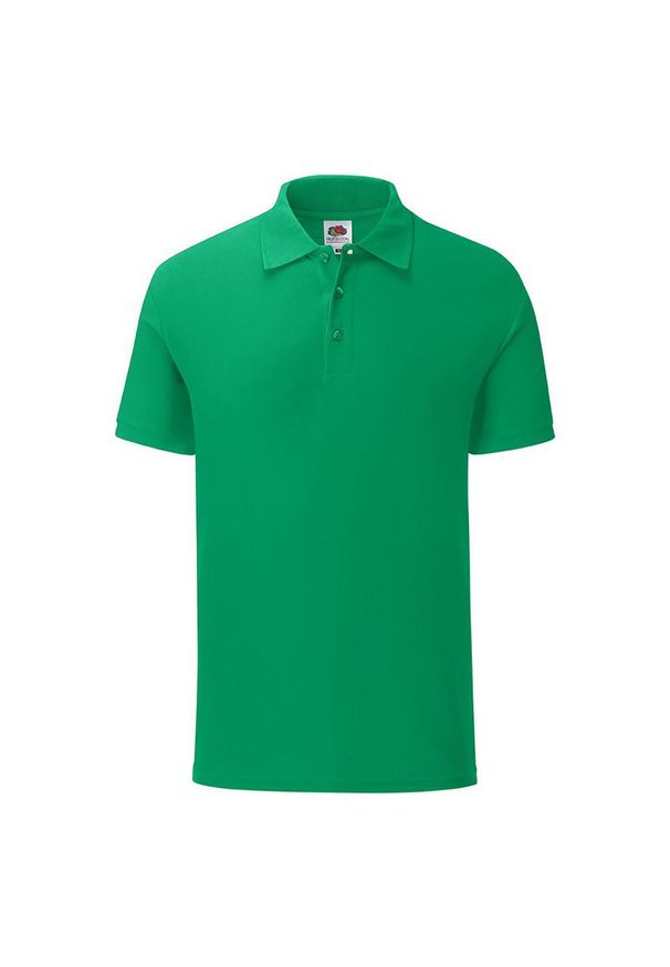 FRUIT OF THE LOOM - Koszulka Polo Męska Iconic. Typ kołnierza: polo. Kolor: zielony