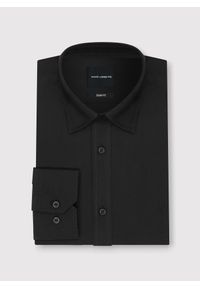 Pako Lorente - PAKO LORENTE – Czarna bawełniana koszula męska. Kolor: czarny. Materiał: bawełna. Długość rękawa: długi rękaw. Długość: długie. Wzór: gładki #6