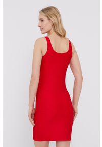 Emporio Armani Underwear - Emporio Armani - Sukienka. Kolor: czerwony. Materiał: dzianina. Długość rękawa: na ramiączkach. Wzór: gładki. Typ sukienki: dopasowane #2