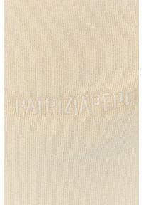 Patrizia Pepe spodnie dresowe bawełniane damskie kolor żółty gładkie. Kolor: żółty. Materiał: bawełna, dresówka. Wzór: gładki #2