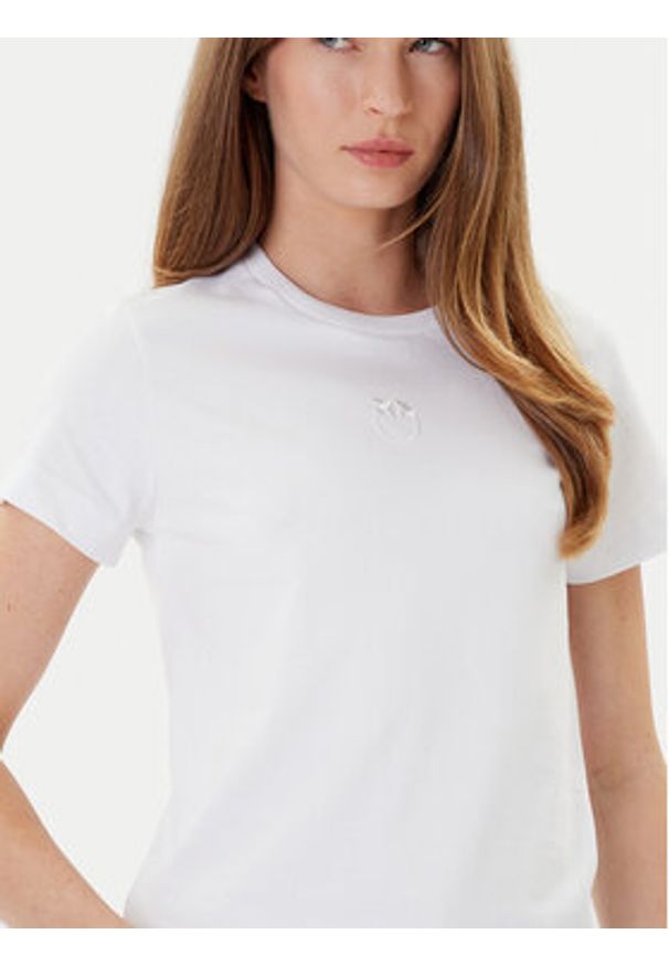Pinko - PINKO T-Shirt Bussolotto 100355 A2RD Biały Regular Fit. Kolor: biały. Materiał: bawełna