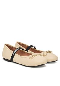 Love Moschino - LOVE MOSCHINO Baleriny JA11121G1OIE0110 Écru. Materiał: skóra #3