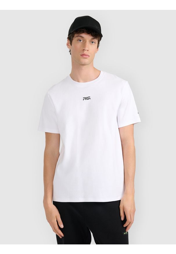 4f - 4F T-shirt regular z nadrukiem męski 4F x Robert Lewandowski - biała S. Okazja: na co dzień. Kolor: biały. Materiał: materiał, bawełna. Wzór: nadruk. Styl: sportowy, casual