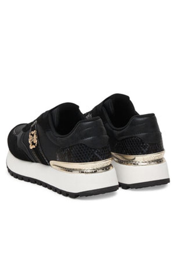 Just Cavalli Sneakersy 80RA3SJ2 ZSE68 Czarny. Kolor: czarny. Materiał: skóra, zamsz