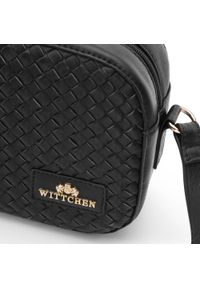 Wittchen - Damska torebka skórzana z plecionką na przodzie czarna. Kolor: czarny. Wzór: aplikacja. Materiał: skórzane. Styl: casual, elegancki. Rodzaj torebki: na ramię #4