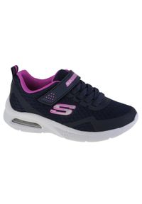 skechers - Buty do chodzenia dziewczęce, Skechers Microspec Max. Zapięcie: rzepy. Kolor: niebieski. Materiał: syntetyk, tkanina, materiał. Szerokość cholewki: normalna. Sport: turystyka piesza