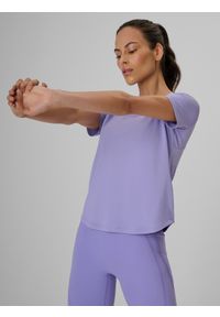 4f - 4F Koszulka treningowa regular szybkoschnąca damska - fioletowa S. Kolor: fioletowy. Materiał: materiał, włókno. Sport: fitness #1