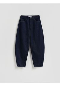 Reserved - Jeansy barrel leg - granatowy. Kolor: niebieski #1
