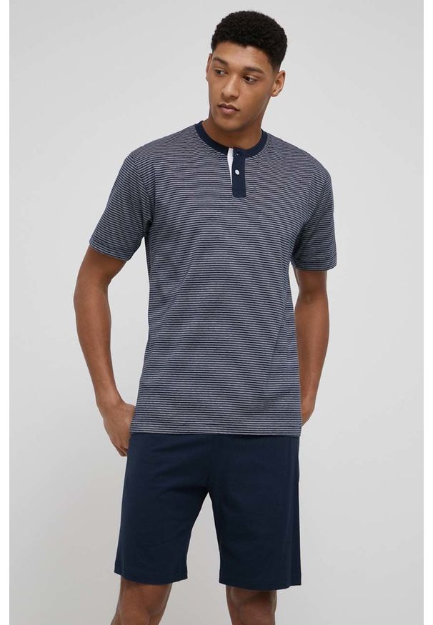 Tom Tailor Denim - Piżama. Kolor: niebieski. Materiał: denim