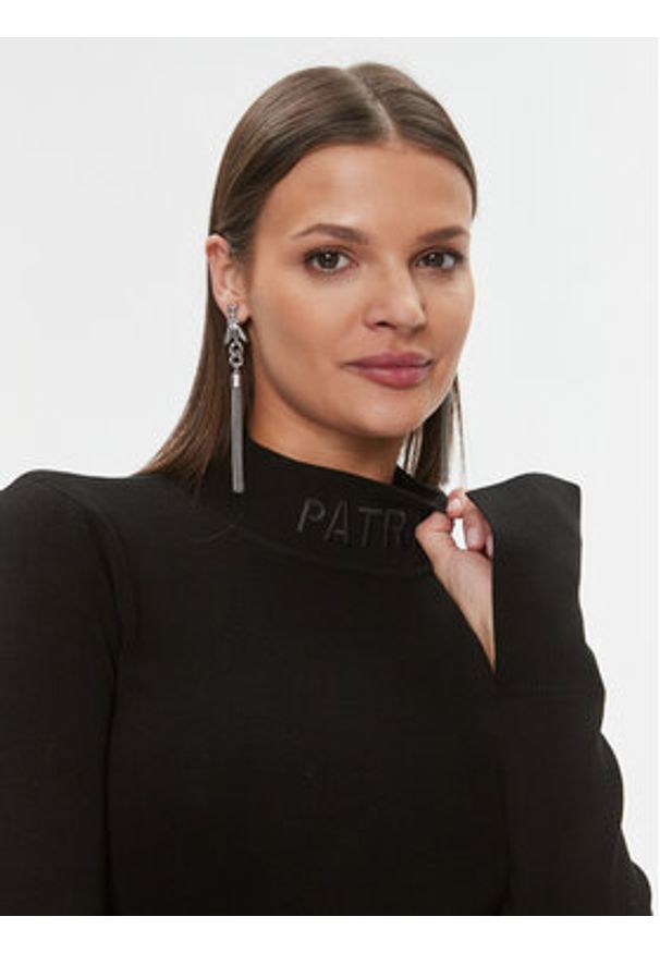 Patrizia Pepe Sukienka dzianinowa 2A2612/K002-K103 Czarny Slim Fit. Kolor: czarny. Materiał: lyocell