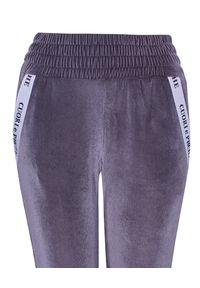 CUORI e PICCHE - Srebrne aksamitne spodnie Mito Low. Stan: podwyższony. Kolor: szary. Materiał: dresówka, materiał #2