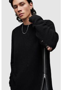 AllSaints sweter z domieszką wełny DISORDER CREW męski kolor czarny MK027X. Kolor: czarny. Materiał: wełna. Długość rękawa: długi rękaw. Długość: długie #2