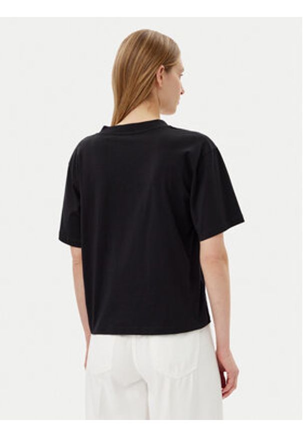 Karl Lagerfeld - KARL LAGERFELD T-Shirt A2W17104 Czarny Relaxed Fit. Typ kołnierza: dekolt w karo. Kolor: czarny. Materiał: bawełna