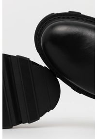 Chiara Ferragni - Kozaki skórzane Boot Hearts. Nosek buta: okrągły. Kolor: czarny. Materiał: skóra. Szerokość cholewki: normalna. Obcas: na platformie #3