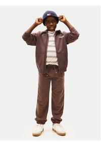TOMMY HILFIGER - Tommy Hilfiger Spodnie dresowe Mini Corp KS0KS00662 Brązowy Regular Fit. Kolor: brązowy. Materiał: bawełna #4