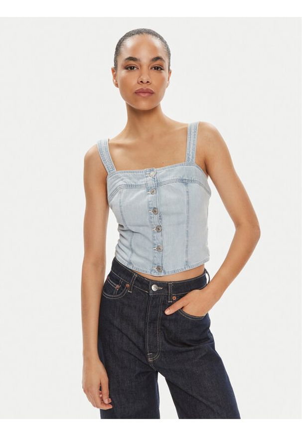Levi's® Top Drea A7614-0000 Niebieski Slim Fit. Kolor: niebieski. Materiał: bawełna, jeans