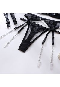 Intica - Koronkowy zestaw bielizny z finezyjnymi detalami Borjanka. Kolor: czarny. Materiał: koronka. Wzór: aplikacja #2