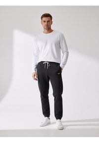 Sinsay - Spodnie dresowe - czarny. Kolor: czarny. Materiał: dresówka