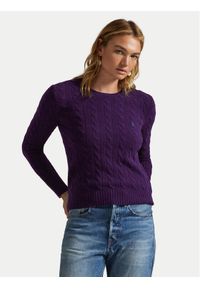 Polo Ralph Lauren Sweter 211971865011 Fioletowy Slim Fit. Typ kołnierza: polo. Kolor: fioletowy. Materiał: wełna