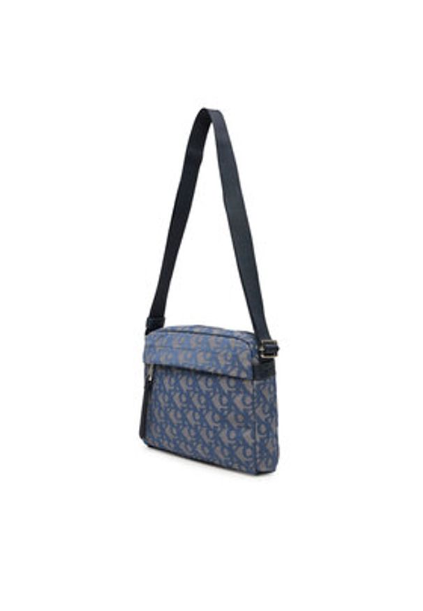 Calvin Klein Saszetka Slouched Monogram Mini Zip Fligh LV04G3175G Błękitny. Kolor: niebieski. Materiał: materiał