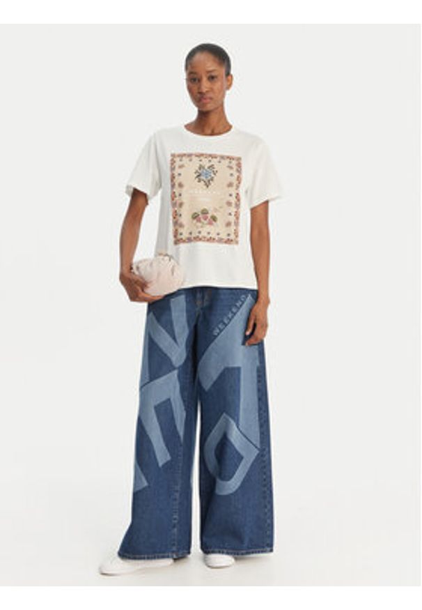 Weekend Max Mara T-Shirt Pantera 2615971032 Biały Regular Fit. Kolor: biały. Materiał: bawełna. Wzór: motyw zwierzęcy